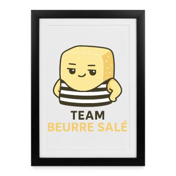 Team beurre salé - Affiche encadrée (27 × 37 cm) - noir - Devant