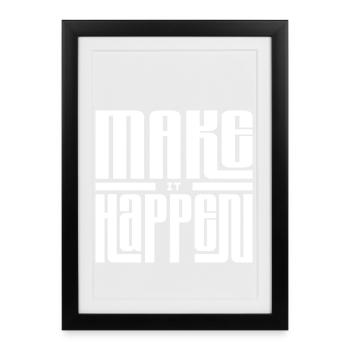 Expression of Joy in Linear Typography - Framed poster (27 × 37 cm) - black - Front