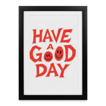 Uplifting Smile Motivational Print - Framed poster (27 × 37 cm) - black - Front