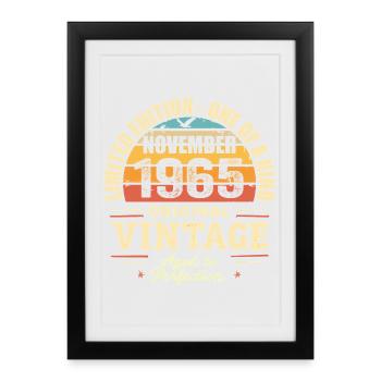 Novembre 1965 meilleur cadeau 1965 - novembre 1965 - Affiche encadrée (27 × 37 cm) - noir - Devant