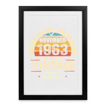 Novembre 1963 meilleur cadeau 1963 - novembre 1963 - Affiche encadrée (27 × 37 cm) - noir - Devant