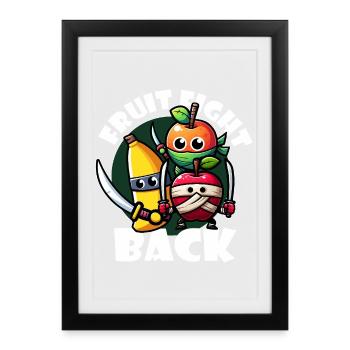 Fruit Fight Back - Affiche encadrée (27 × 37 cm) - noir - Devant