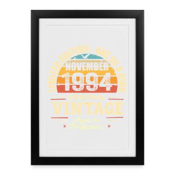 Novembre 1994 meilleur cadeau 1994 - novembre 1994 - Affiche encadrée (27 × 37 cm) - noir - Devant