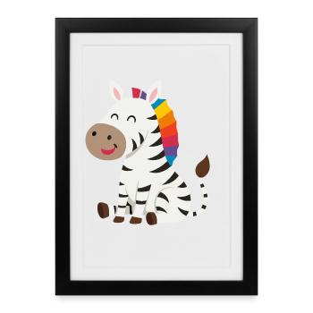 Cute Zebra Design - Framed poster (27 × 37 cm) - black - Front