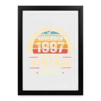 Novembre 1997 meilleur cadeau 1997 - novembre 1997 - Affiche encadrée (27 × 37 cm) - noir - Devant