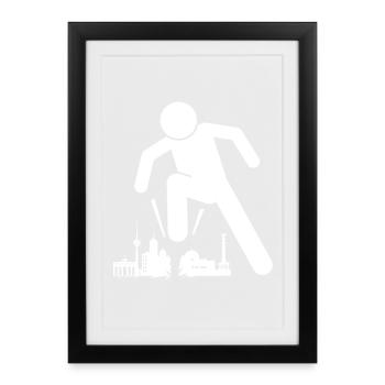 Berlin, c’est une silhouette d’horizon affreuse - Affiche encadrée (27 × 37 cm) - noir - Devant
