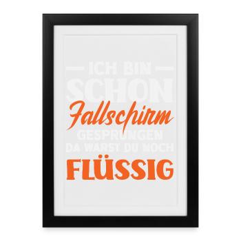 Old funny skydiver adrenaline junkie - Framed poster (27 × 37 cm) - black - Front