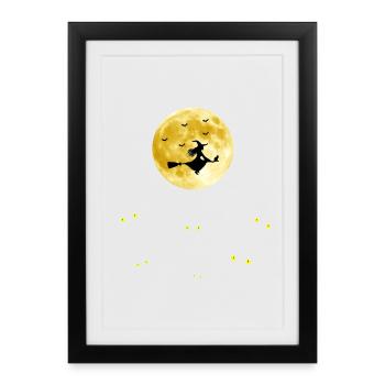 Nuits au clair de lune : le vol des sorcières - Affiche encadrée (27 × 37 cm) - noir - Devant