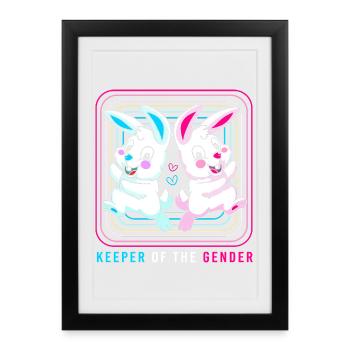 Gender Reveal Easter Mom-to-be - Framed poster (27 × 37 cm) - black - Front