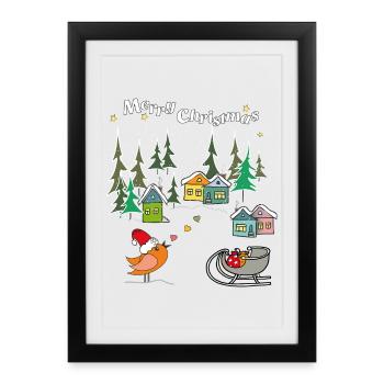 Merry Xmas - Framed poster (27 × 37 cm) - black - Front