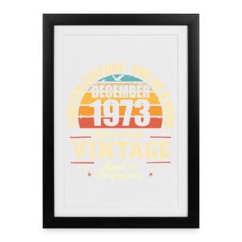 fête d anniversaire décembre 1973 - december 1973 - Affiche encadrée (27 × 37 cm) - noir - Devant