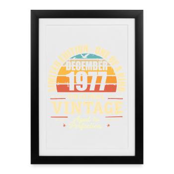 fête d anniversaire décembre 1977 - december 1977 - Affiche encadrée (27 × 37 cm) - noir - Devant