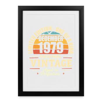 fête d anniversaire décembre 1979 - december 1979 - Affiche encadrée (27 × 37 cm) - noir - Devant
