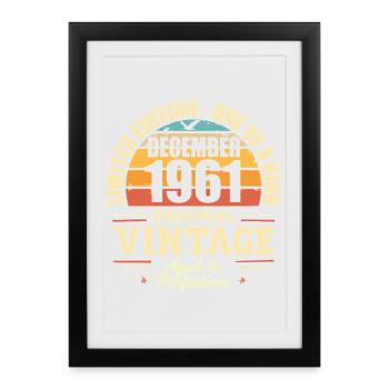 fête d anniversaire décembre 1961 - december 1961 - Affiche encadrée (27 × 37 cm) - noir - Devant