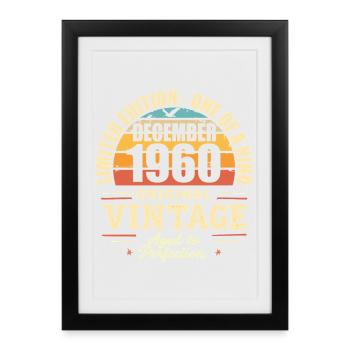 fête d anniversaire décembre 1960 - december 1960 - Affiche encadrée (27 × 37 cm) - noir - Devant