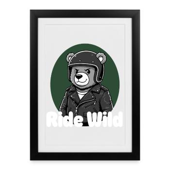 Chevaucher Wild Bear Rider - Affiche encadrée (27 × 37 cm) - noir - Devant