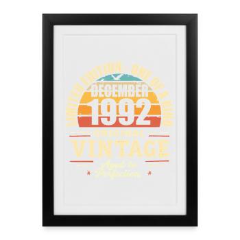 fête d anniversaire décembre 1992 - december 1992 - Affiche encadrée (27 × 37 cm) - noir - Devant