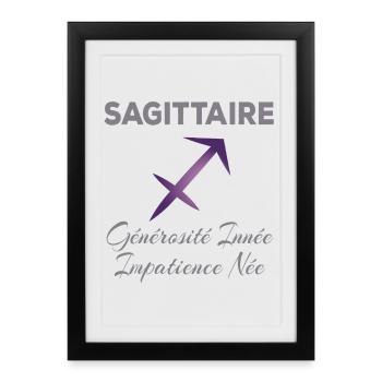 Sagittaire  - Affiche encadrée (27 × 37 cm) - noir - Devant