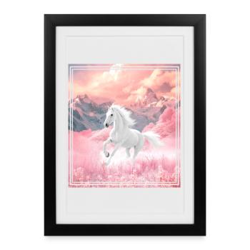 Cheval - Affiche encadrée (27 × 37 cm) - noir - Devant