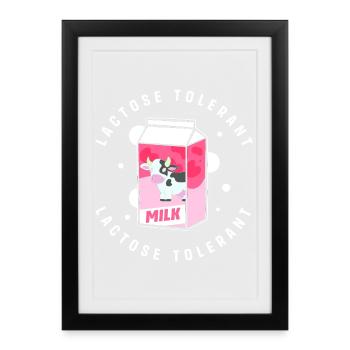 Flatulences Lait Lactose - Affiche encadrée (27 × 37 cm) - noir - Devant