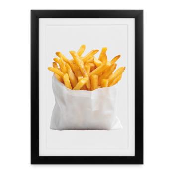 Frites Sac de restauration rapide - Affiche encadrée (27 × 37 cm) - noir - Devant