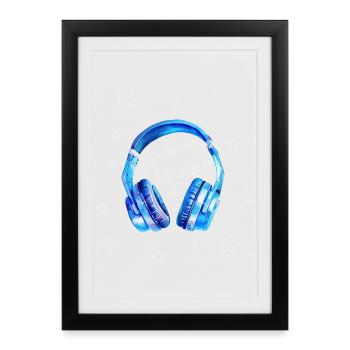 Christmas Rock - casque sympa - Affiche encadrée (27 × 37 cm) - noir - Devant