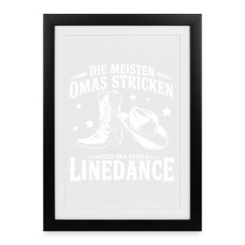 Grand-mère Dancing LineDance - Affiche encadrée (27 × 37 cm) - noir - Devant
