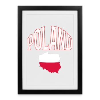 Pologne - Affiche encadrée (27 × 37 cm) - noir - Devant
