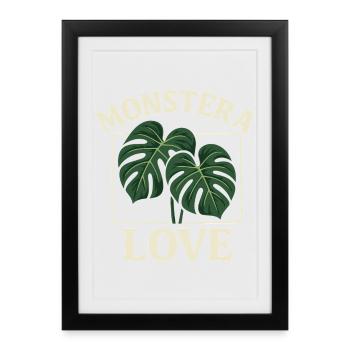 Monstera Love - Framed poster (27 × 37 cm) - black - Front