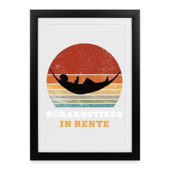 Hearing Aid Acoustician Pension Retirement Retiree Pensioner - Framed poster (27 × 37 cm) - black - Front