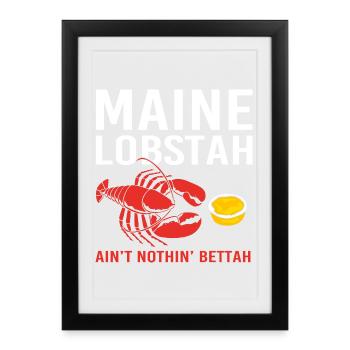 Crawfish Seafood Maine Lobster Lobster - Framed poster (27 × 37 cm) - black - Front