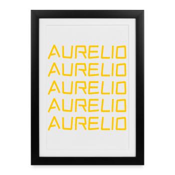 Cadeau pour Aurelio - Affiche encadrée (27 × 37 cm) - noir - Devant