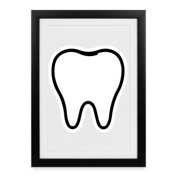 Tooth Symbol - Framed poster (27 × 37 cm) - black - Front