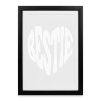 Cœur de meilleure amie - Couleur personnalisable - Affiche encadrée (27 × 37 cm) - noir - Devant