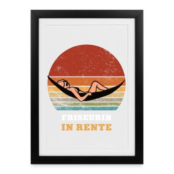 Coiffeur Retraite retraite Coiffeur Coiffeur - Affiche encadrée (27 × 37 cm) - noir - Devant