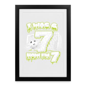 67 Six Seven Birthday Football Boy Gift - Framed poster (27 × 37 cm) - black - Front