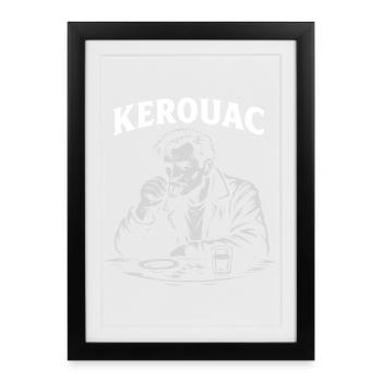 Jack Kerouac drinking Espresso at the cafe - Framed poster (27 × 37 cm) - black - Front