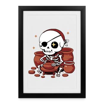Créer mon propre trésor – Édition Art - Affiche encadrée (27 × 37 cm) - noir - Devant