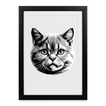 British Shorthair Cat BKH Cat Mom Cute Cats - Framed poster (27 × 37 cm) - black - Front