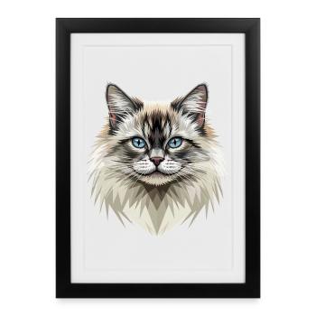 Birman Cat Sacred Birman Cat Cute Birman Cats - Framed poster (27 × 37 cm) - black - Front