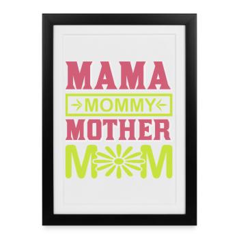 Maman Maman Maman Mignonne chemise cadeau de maternité - Affiche encadrée (27 × 37 cm) - noir - Devant