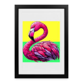 flamingo - Framed poster (27 × 37 cm) - black - Front