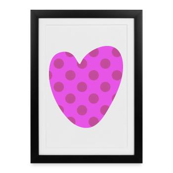 Heart Dots Dots Pattern Love Love Joie de vivre - Framed poster (27 × 37 cm) - black - Front