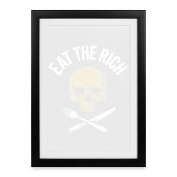 Mange le crâne riche - Affiche encadrée (27 × 37 cm) - noir - Devant