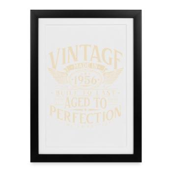 Vintage 1956 Vintage Birthday Retro Gift - Framed poster (27 × 37 cm) - black - Front