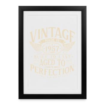 Vintage 1957 Vintage Birthday Retro Gift - Framed poster (27 × 37 cm) - black - Front