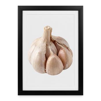 Garlic Vegan cuisine mediterranean - Framed poster (27 × 37 cm) - black - Front