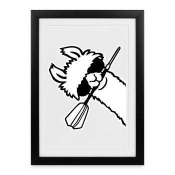 Lunettes de soleil Cool Llama Head Dart Bouche - Affiche encadrée (27 × 37 cm) - noir - Devant