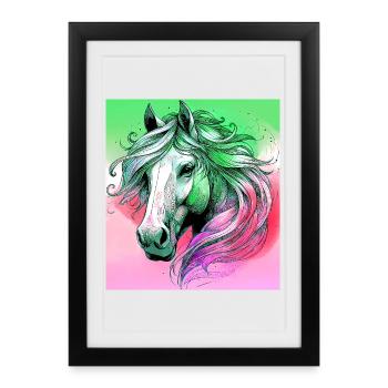 cheval - Affiche encadrée (27 × 37 cm) - noir - Devant