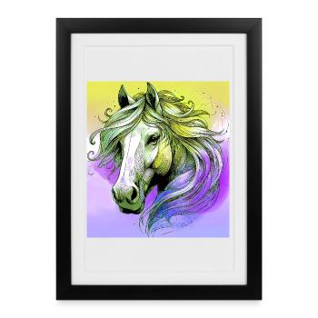 horse - Framed poster (27 × 37 cm) - black - Front
